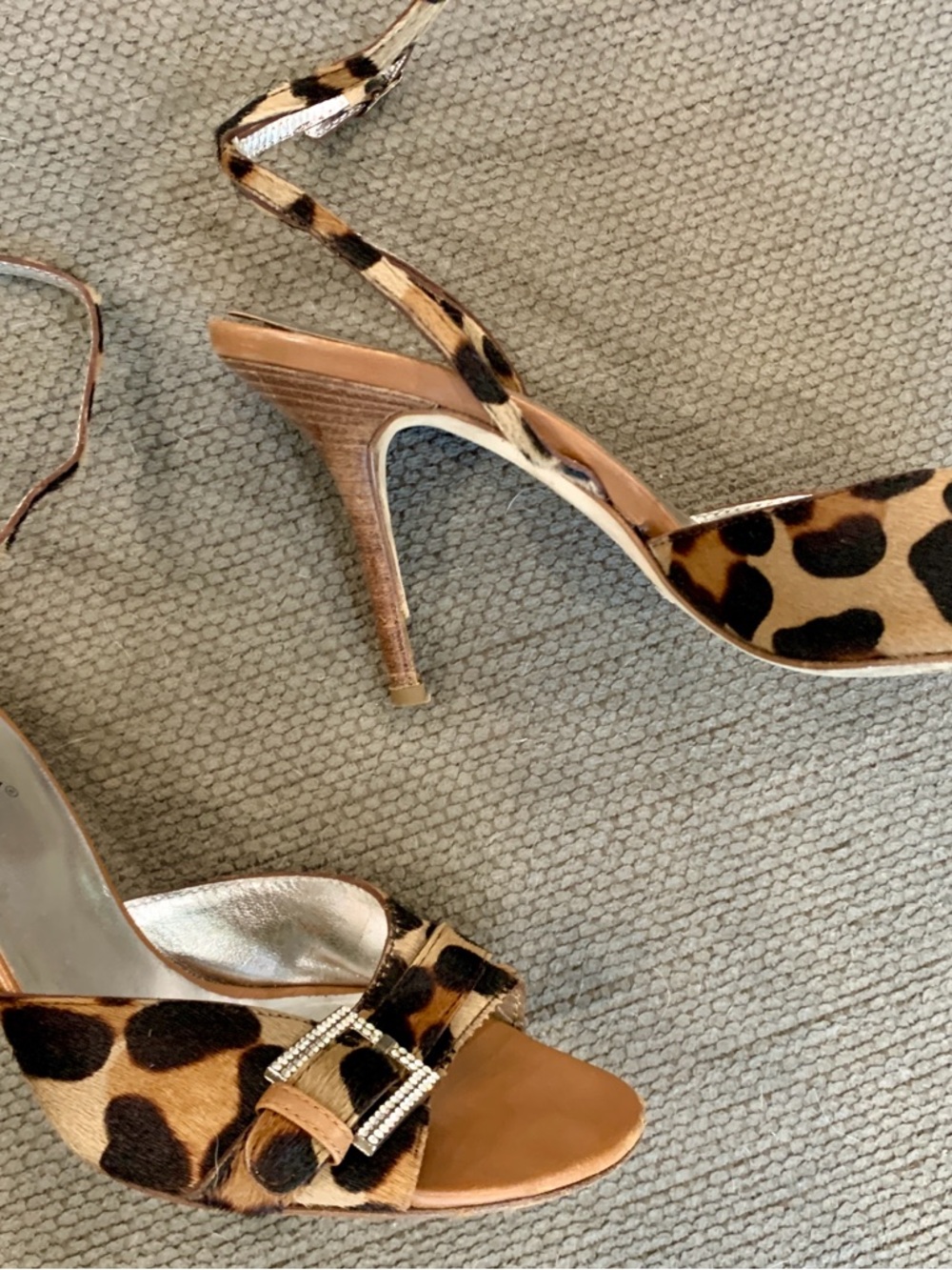 Vintage Dolce & Gabbana Shorn-Suede Ankle-Strap Heels - Brown & Black